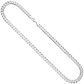 7,7mm Panzerkette Kette Halskette Halsschmuck 925 Silber rhodiniert 55cm massiv