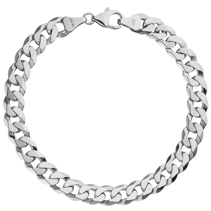 7,7mm Panzerarmband aus 925 Silber 21cm