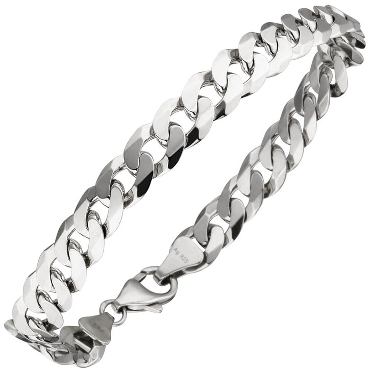 7,7mm Panzerarmband aus 925 Silber 21cm
