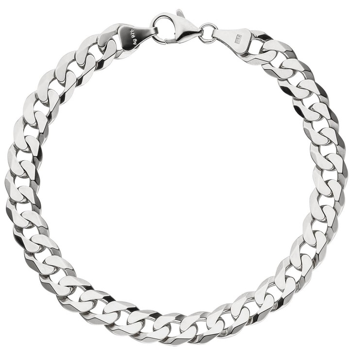 7,7mm Panzerarmband aus 925 Silber 21cm