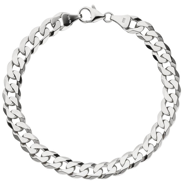 7,7mm Panzerarmband aus 925 Silber 21cm