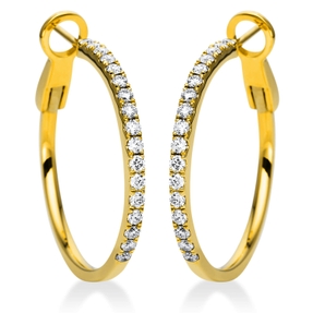 Creolen aus 750 Gold Gelbgold 34 Brillanten 0,99ct TW-VSI 32,7x2mm