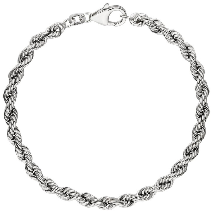 4,3mm Kordelarmband aus 925 Silber 19cm