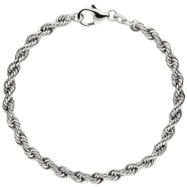 4,3mm Kordelarmband aus 925 Silber 19cm