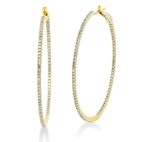 Creolen groß schmal aus 750 Gelbgold 188 Diamanten 0,63ct TW-SI 41,6x1,3mm