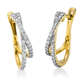 Creolen aus 750 Gold Gelbgold 52 Brillanten 0,47ct TW-SI 20,5x3,6mm