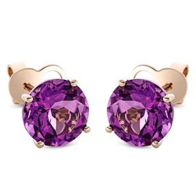 Ohrstecker aus 750 Gold Rotgold 2 Amethyste 3,8ct pink 7,9x7,9mm
