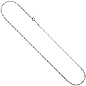 1,7mm Panzerkette Halskette Collier 925 Silber rhodiniert 45cm Federring