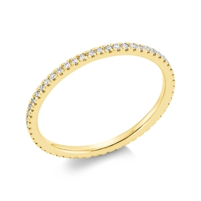Memoire Ring schmall aus 585 Gelbgold 55 Brillanten 0,19ct TW-SI B:1,3mm