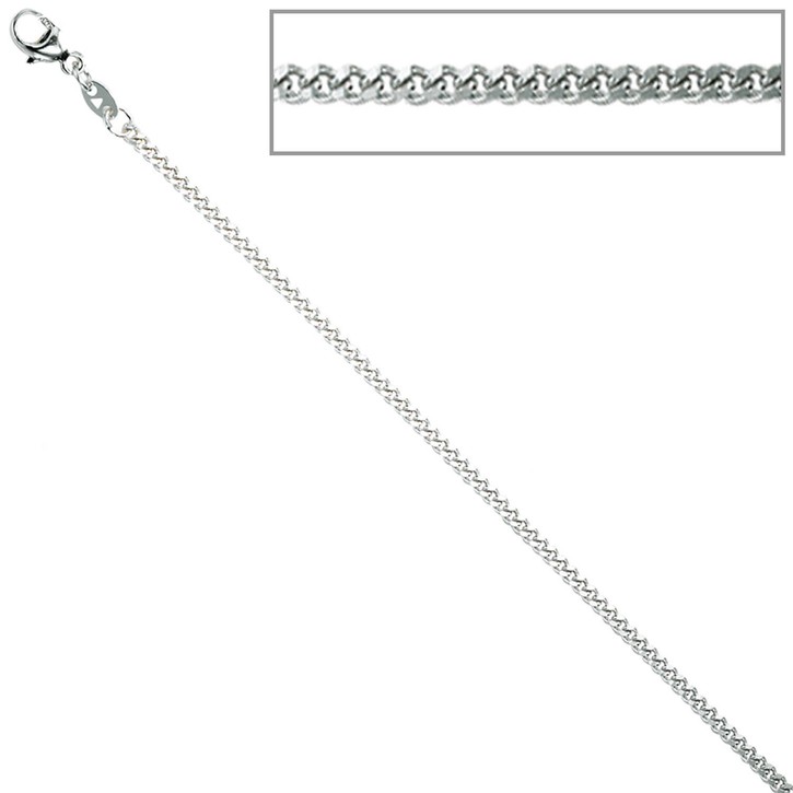 1,7mm Panzerkette aus 925 Silber mit Karabiner 45cm