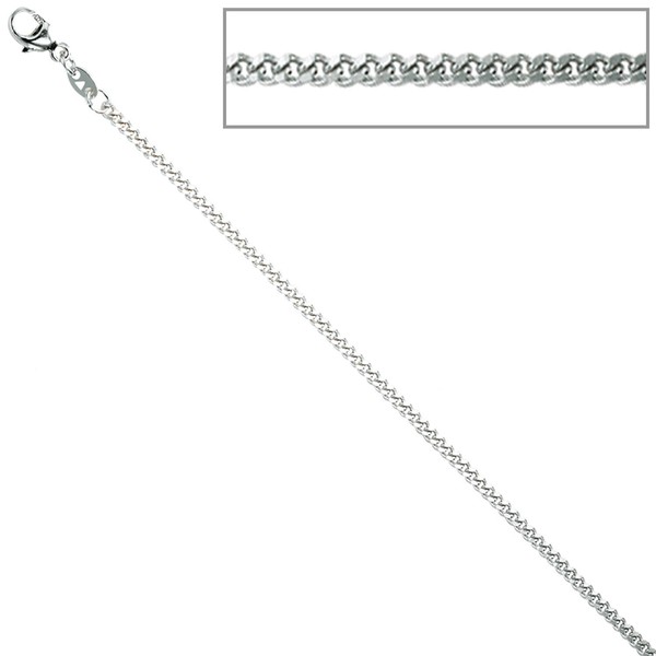 1,7mm Panzerkette aus 925 Silber mit Karabiner 45cm