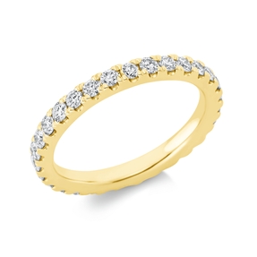 Memoire Ring aus 585 Gold Gelbgold 28 Brillanten 0,91ct TW-SI B:2,6mm