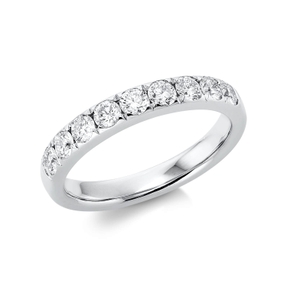 Halb-Memoire Ring aus 750 Weißgold 9 Brillanten 0,72ct TW-SI B:3,4mm