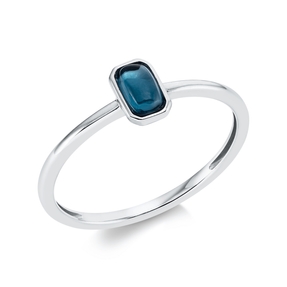 Ring aus 750 Gold Weißgold Topas 0,39ct London Blue B:6,1mm