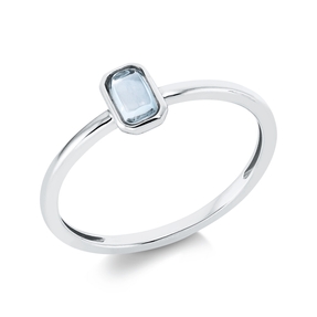 Ring aus 750 Gold Weißgold Topas 0,35ct skyblue B:6,1mm