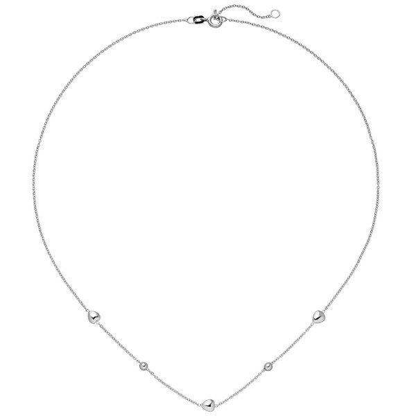 Halskette mit Kugeln und Herzen 925 Silber 42-45cm
