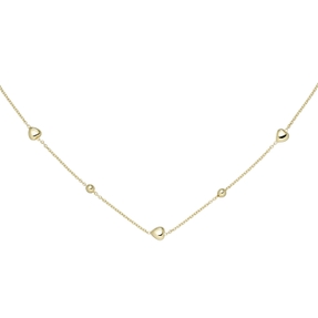 Halskette Collier Rundankerkette Kugeln & Herzen 925 Silber vergoldet 42-45cm Halskette Collier Rundankerkette Kugeln & Herzen 925 Silber vergoldet 42-45cm