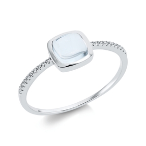 Ring aus 750 Weißgold Topas 1,02ct skyblue 20 Diamanten 0,05ct TW-SI B:6,7mm