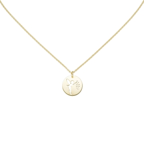 Collier Fee Halskette Ankerkette mit Anhänger rund 925 Silber vergoldet 42-48cm