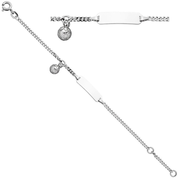 Schildband mit Fußball 925 Silber 12-14cm