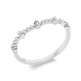 Ring aus 750 Gold Weißgold 5 Brillanten 0,06ct TW-SI B:2,6mm