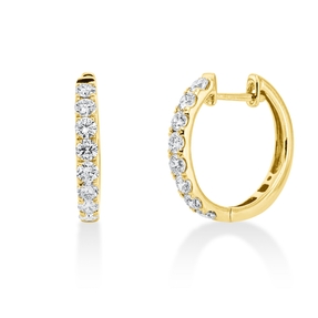 Creolen aus 750 Gold Gelbgold 16 Brillanten 0,63ct W-PI 16,5x2,1mm