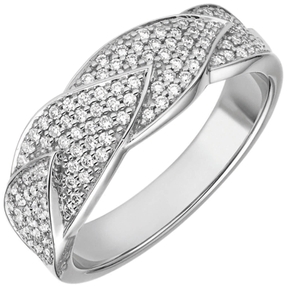 Ring Damenring mit 119 Diamanten Brillanten 0,45 Ct. TW/VSI 585 Gold Weißgold