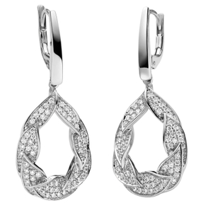 Ohrhänger Tropfen mit 130 Diamanten Brillanten 0,42 Ct. TW/VSI 585 Gold Weißgold Ohrhänger Tropfen mit 130 Diamanten Brillanten 0,42 Ct. TW/VSI 585 Gold Weißgold