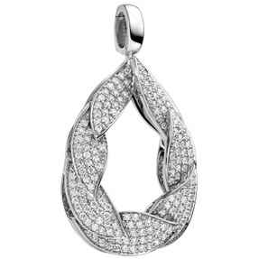 Anhänger Tropfen mit 175 Diamanten Brillanten 0,65 Ct. TW/VSI 585 Gold Weißgold