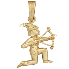 Anhänger Schütze Horoskop Sternzeichen 925 Silber vergoldet mattiert Halsschmuck