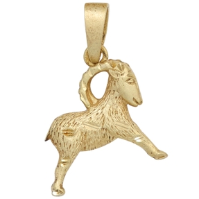 Anhänger Steinbock Horoskop Sternzeichen 925 Silber vergoldet mattiert