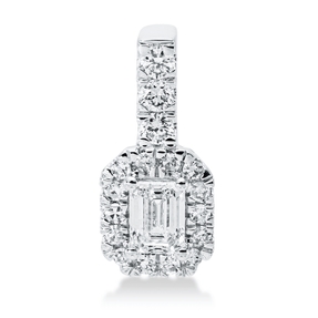 Anhänger aus 750 Gold Weißgold 18 Diamanten 0,43ct TW-SI 14x6,3mm mit Öse