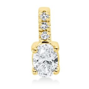 Anhänger Oval aus 750 Gold Gelbgold 4 Diamanten 0,28ct TW-SI 9,5x3,8mm mit Öse Anhänger Oval aus 750 Gold Gelbgold 4 Diamanten 0,28ct TW-SI 9,5x3,8mm mit Öse