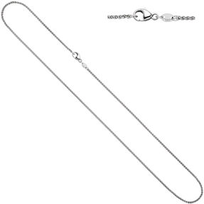 1,2mm Zopf-Kette Halsschmuck Halskette Collier aus 585 Gold Weißgold 45cm Damen