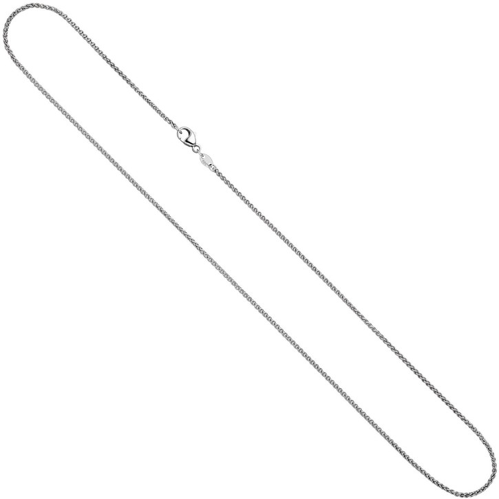 1,2mm Zopfkette aus 585 Weißgold 50cm