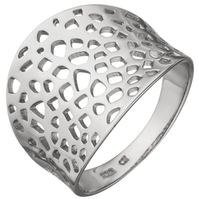 Ring Damenring durchbrochenes Muster 925 Silber rhodiniert 17,5mm breit Ring Damenring durchbrochenes Muster 925 Silber rhodiniert 17,5mm breit