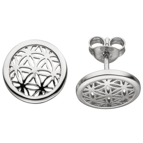 Ohrstecker Lebensblume Blumen des Lebens 925 Silber rund Ø 11,3mm Ohrringe