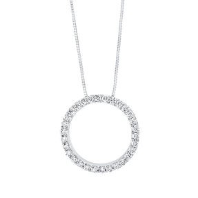 Collier Kreis aus 750 Gold Weißgold 30 Brillanten 0,4ct TW-SI L:40,6cm