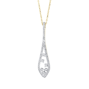 Collier aus 750 Gold Gelbgold 60 Diamanten 0,36ct TW-SI L:45cm