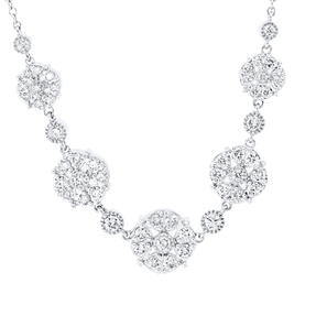 Collier aus 750 Gold Weißgold 51 Diamanten 0,95ct TW-SI L:45cm