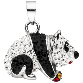 Anhänger Panda Pandabär mit Kristallen multicolor 925 Silber rhodiniert Kinder Anhänger Panda Pandabär mit Kristallen multicolor 925 Silber rhodiniert Kinder