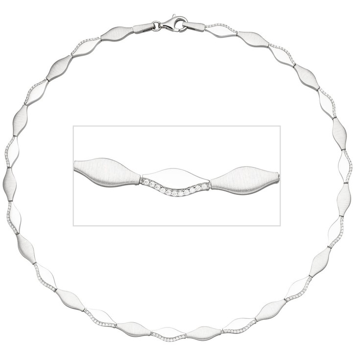 5,9mm Collier 925 Silber mit Zirkonia 45cm