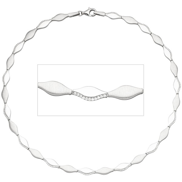 5,9mm Collier 925 Silber mit Zirkonia 45cm