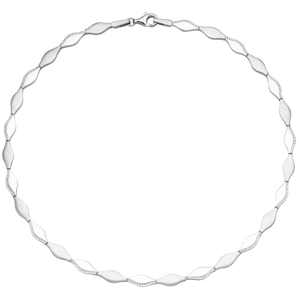 5,9mm Collier 925 Silber mit Zirkonia 45cm