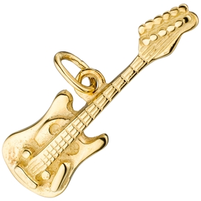 Anhänger Gitarre aus 925 Silber vergoldet 23,5x13,5mm Halsschmuck Guitar Anhänger Gitarre aus 925 Silber vergoldet 23,5x13,5mm Halsschmuck Guitar