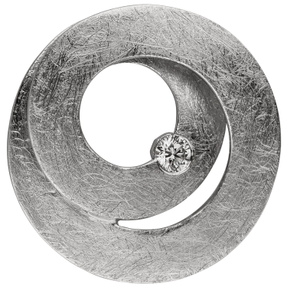 Anhänger in Spiralform 585 Gold Weißgold eismatt Diamant Brillant 0,09 Ct. rund Anhänger in Spiralform 585 Gold Weißgold eismatt Diamant Brillant 0,09 Ct. rund