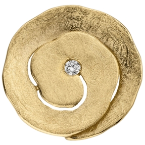Anhänger aus 585 Gold Gelbgold eismatt mit Diamant Brillant 0,06Ct. Halsschmuck