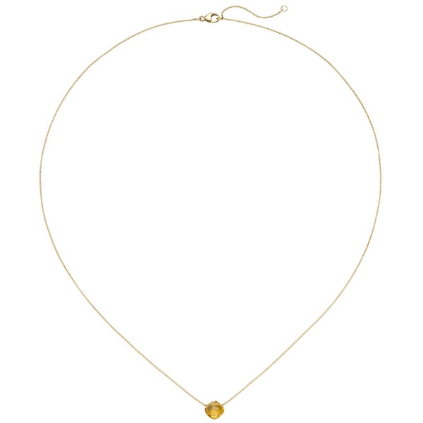 Collier aus 750 Gelbgold mit Citrin orange 45cm