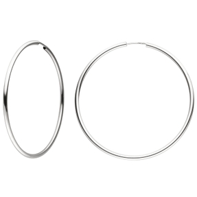 Paar runde XL Creolen aus 585 Gold Weißgold Ø 48mm Ohrringe Ohrschmuck Damen Paar runde XL Creolen aus 585 Gold Weißgold Ø 48mm Ohrringe Ohrschmuck Damen