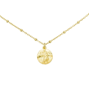 Halskette Collier mit Anhänger Christopherus 925 Silber gold vergoldet 43cm